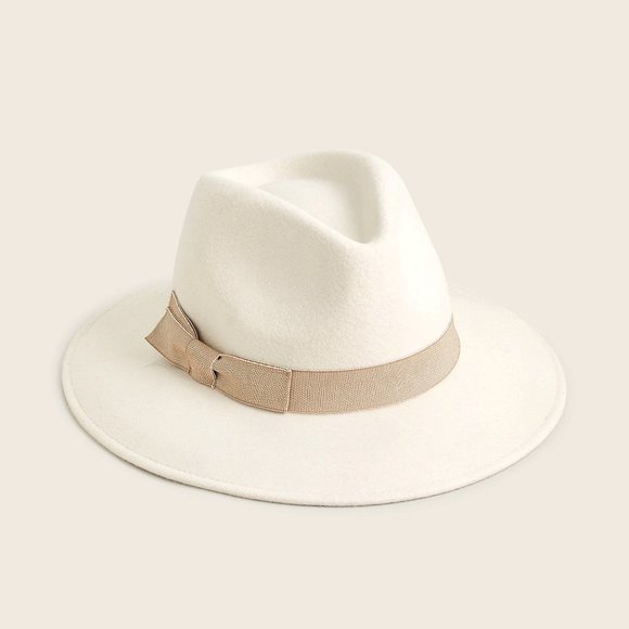 J. Crew 100% Wool Western Hat / Grosgrain Trim